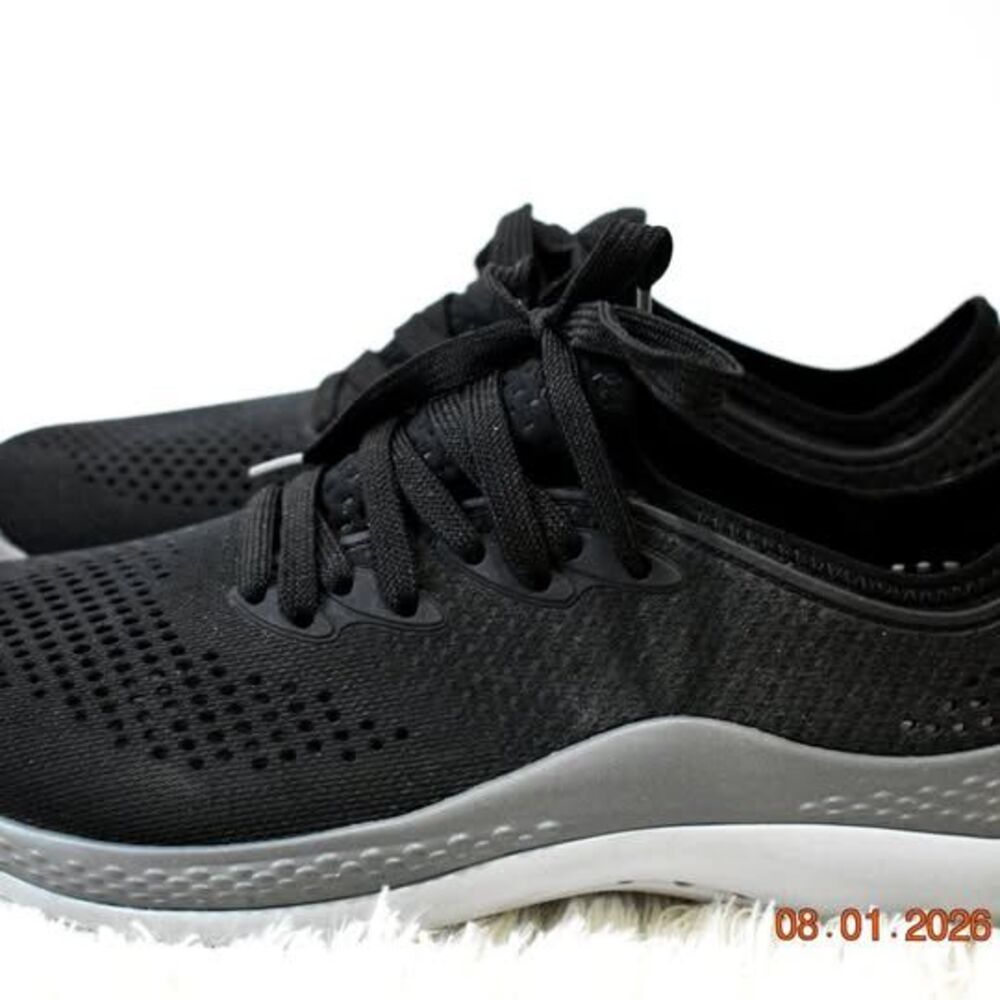 Crocs Lite Ride Pacer 360 Knit Black & Gray Lace Up Casual - Women’s Size 9